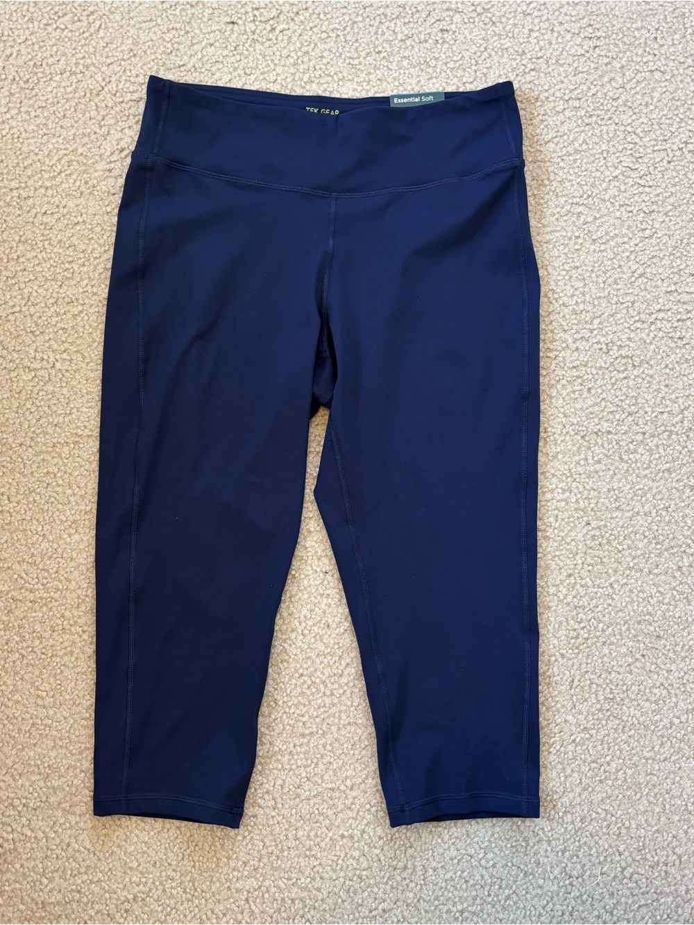 Tek Gear Women's Essential Soft Navy Athletic Capris Size XL NWT